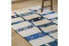 Large Handwoven Rug with Traditional Nomadic Patterns - Shades of Blue