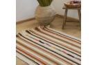 Large Handwoven Rug with Striped Pattern - Shades of Brown