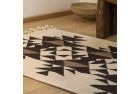 Handwoven Rug with Gray Triangular Geometric Pattern