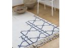 Handwoven Rug with Blue Islamic Geometric Pattern