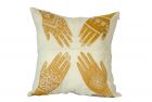 Embroidered Cushion – Henna Hands 50x50 - GOLD