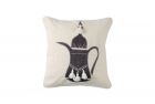 DALLAH CUSHION COVER 50X50 SHADES OF GRAY Linen ( off-white base )