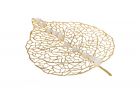 Handmade leaf adorned with linen tassels (Gold)