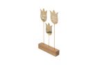 Handmade stand with brass words embraced in flower figures