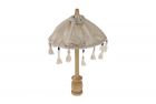 Handmade small sized umbrella embroidered in linen tassels