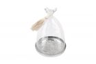Glass cloche with base - Silver
