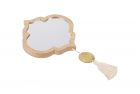 Wooden framed small mirror with geometric motifs (gold)
