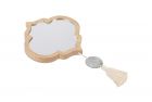 Wooden framed small mirror with geometric motifs (silver)