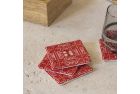 Geometric Embroidered Coasters: 4 Pack