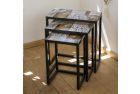 Wooden table with rural motifs