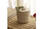 Small Handwoven Wool Basket - Olive