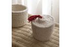 Small Handwoven Wool Basket - Red