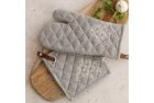 Hand Embroidered Linen Kitchen Set - Light Grey