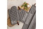 Hand Embroidered Linen Kitchen Set - Med Grey