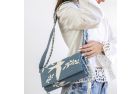 Blue Hand-Embroidered Shoulder Bag - ZD Suzani X JRD