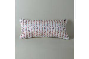 Zigzag Embroidered Cushion 30*60 - Red
