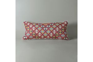 Diamond Embroidered Cushion 30*60 - Red
