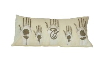 Embroidered Cushion - Floral & Calligraphic Motifs 60x30