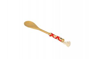WOODEN SPOON WITH EMBROIDERY-Red