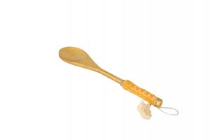 WOODEN SPOON WITH EMBROIDERY-Yellow