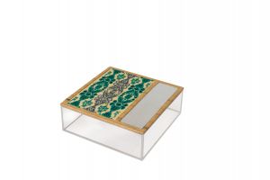 EMBROIDERED PLEXI BOX 25*25-Green