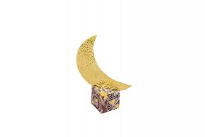 DECOUPAGE CUBE WITH GOLDEN CRESCENT