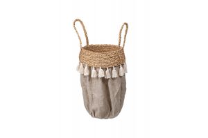 Handwoven Halfa Basket with Tassels