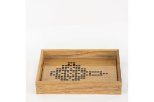 Wooden Tray - Pixel Art - Small