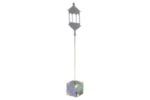 DECOUPAGE CUBE WITH FANOUS-SILVER
 Metal