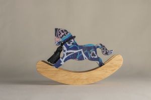 XS ROCKING HORSE WITH DECOUPAGE