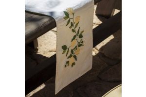 Lemon Branches Embroidered Table Runner