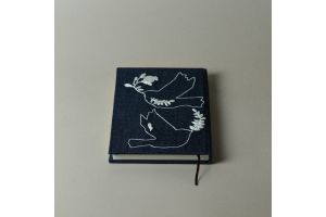 Large Note Book - Birds & Pomegranate Black
