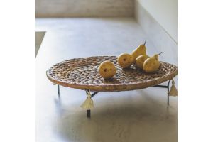 Large Banana Leaves Plate with Stand