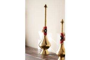 Large Traditional Rosewater Sprinkler with Embroidery - Red
