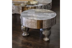 Small Decoupaged Coffee Table - Gray