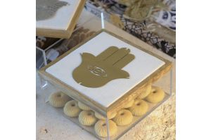 Plexi Box with Khamsa Hand Lid - Gold
