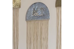 Moon-Inspired Silver Wall Hanging : Happiness