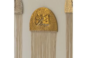 Moon-Inspired Gold Wall Hanging : Peace