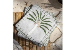 Palm Trees Embroidered Coasters: 4 Pack