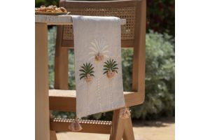 Palm Trees Embroidered Table Runner