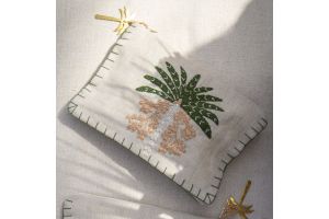Palm Leaf with Calligraphy Pouch