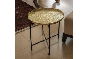 Small Round Metal Tray with Stand