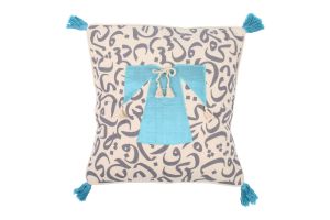 CUSHION - CALLIGRAPHY AND DRESS-Blue