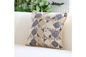Rhombic Embroidered Cushion