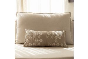 Geometric Floral Embroidered Cushion Cover