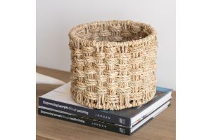 Handwoven Cylindrical Basket - Medium