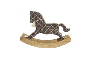SMALL ROCKING HORSE WITH EMB navy
