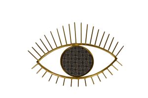 Metal Eye Wall Hanging with Embroidery-Grey